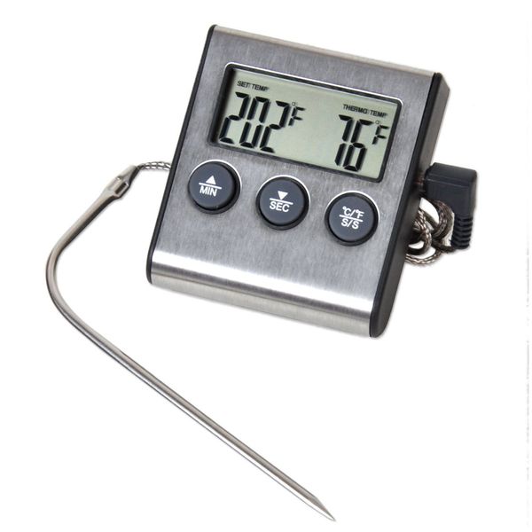 Digital LCD Food Meat Thermometer Probe Timer ara-mukittin ba-bekyu-guriruo-bun C/F