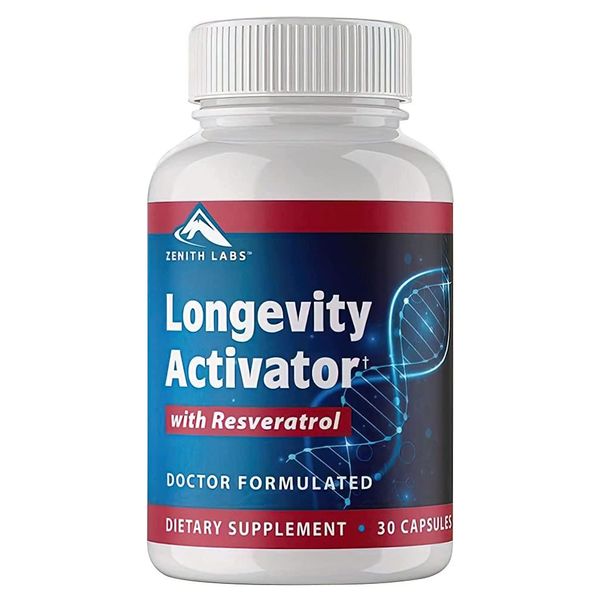 Zenith Labs Longevity Activator Supplement Dietary Supplement Natural Antioxidants with Resveratrol - Supports Immune Function and Healthy Memory