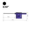 Vessel FW-HIN3/32 Flag Handle Driver Hex 3/32"