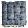 Seat Pad Dining Garden Kitchen Chair Cushions Checked (2, Blue)
