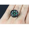 Miniblings Compass Ring Navigation Outdoor Campin Badge Buttong Portable