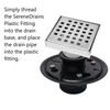 SereneDrains 2 Inch Cast Iron Shower Drain Base with Threaded Plastic Fitting