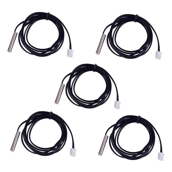 HiLetgo 5pcs NTC Temperature Sensor 100K 1% NTC B3950 Waterproof Probe Thermistor Accuracy Temperature Sensor Precision Temperature Probe 1M