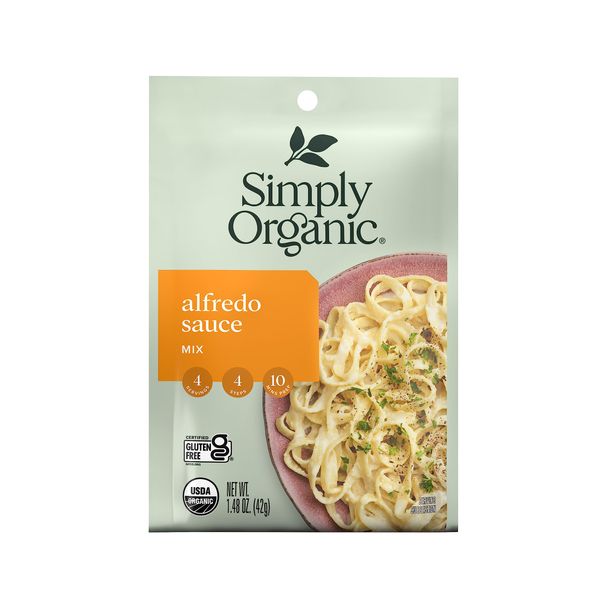 Simply Organic Alfredo Sauce Mix, Certified Organic, Gluten-Free | 1.48 oz | Pack of 12