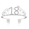 Veewon 18th Birthday Tiara Crown Crystal Princess Crowns Happy Birthday Hair Accessories