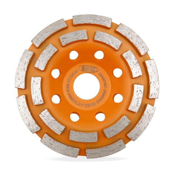 BGTEC Diamond Concrete Grinding Wheel, 115MM/4.5Inch Double Row 18-Segments Cup Surface Grinding Disc for Angle Grinder, Polishing and Cleaning Granite Marble Masonry Stone