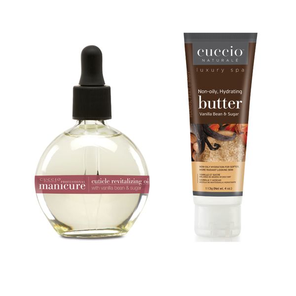 Cuccio Vanilla Bean & Sugar Hydration Essentials Kit- 75ml Cuticle Oil & 4oz Butter Tube, Grey