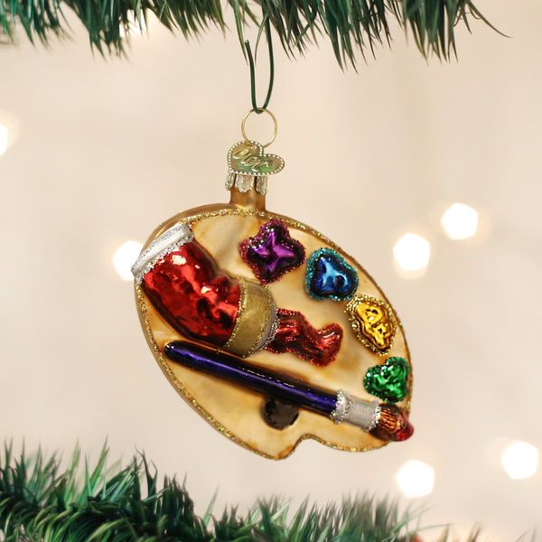 Old World Christmas Ornaments: Artist's Palette Glass Blown Ornaments for Christmas Tree