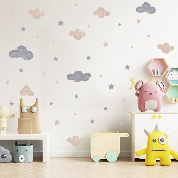 Fujitoya Cloud Sticker, Stick, Cloud, Peel and Stick Wall Decor