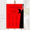 Red Black Bride Personalised Wedding Seating Table Plan