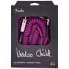Fender Hendrix™ Voodoo Child™ Coil Instrument Cable, Straight/Angle, 30', Purple