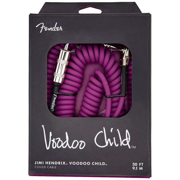 Fender Hendrix™ Voodoo Child™ Coil Instrument Cable, Straight/Angle, 30', Purple