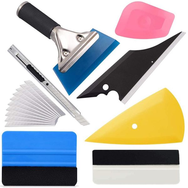 ANBOO 17Pcs Car Vinyl Wrap Tools, Car Window Tint Kit, Car Window Tint Tools with Vinyl Squeegee Cutting Tool Felt Squeegee for Window Film Installation