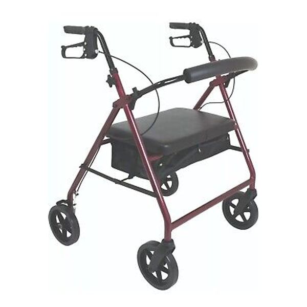 Compass Health Rolling Walker Rollator w/Seat Back, Heavy Duty 400lb Capacity