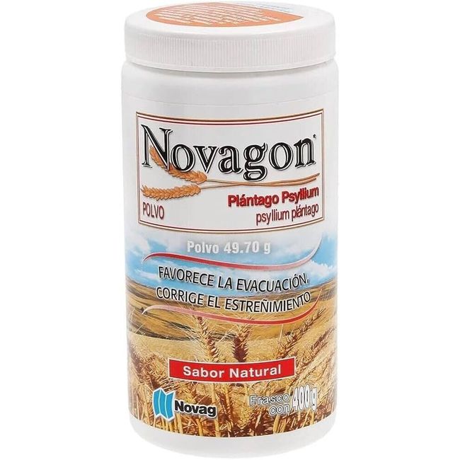 Novagon Plantago Psyllium Fiber Corrige Estreñimiento Sabor Natural Fibra