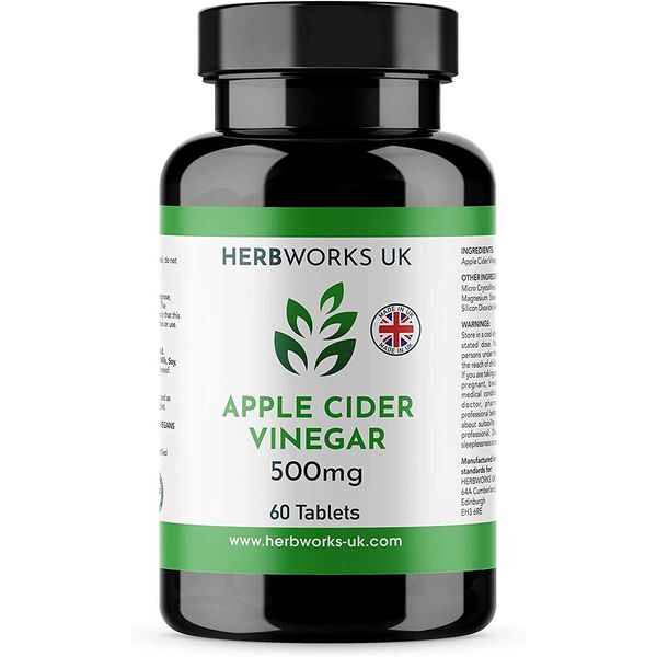 Herbworks UK Apple Cider Vinegar 500mg Tablets x 2 (120 Tablets)