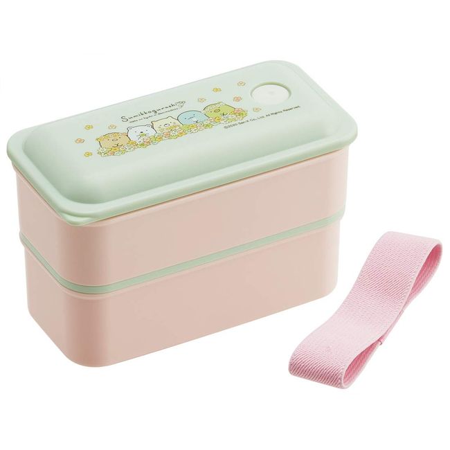 Skater PALW6AG Silver Ion Ag+ Bento Box, Antibacterial, Fluffy, Packing, One-Piece, 2-Tier, 21.7 fl oz (550 ml), Sumikko Gurashi, Cat Cattle, 2 Tiers