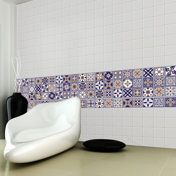 WALPLUS WT1005 Tile Stickers, Multi-Colour