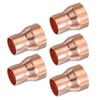 PATIKIL 5Pcs Copper Reducer 7/8" x5/8" ID Reducing Copper Coupling Fitting Pipe Adapter