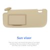Mobestech Beige Driver Side Sun Visor with Mirror Replacement Car Interior Sun Protection Visor with Vanity Mirror