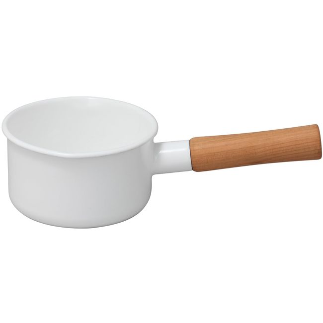 Noda Horo CL-12MW Milk Pan, Hollow 4.7 inches (12 cm), Compatible with Gas Fire, White, Made in Japan