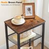 HOOBRO Side Table, 3-Tier Tall End Telephone Table with Adjustable Mesh Shelves, Small Entry Table for Living Room Bedroom Hallway or Office, Rustic Brown and Black BF01DH01G1