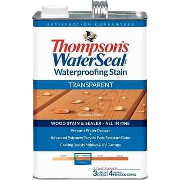 Thompson's WaterSeal TH.092601-16 Wood Sealer, Semi-Transparent, Liquid, Natural