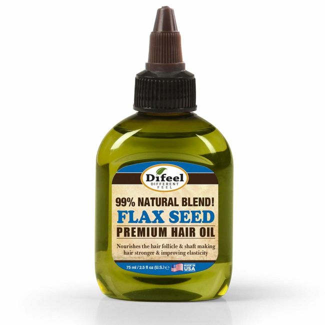 Difeel Premium Natural Hair Oil - Flaxseed Hair Oil 2.5 oz.