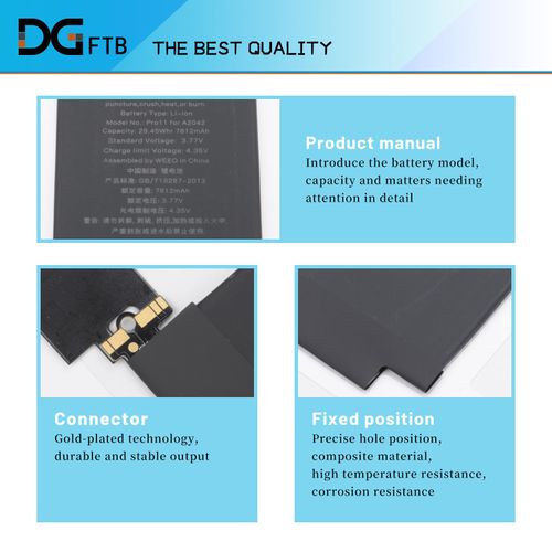 DGFTB A2042 New Tablet Battery for iPad Pro 11 with iPad 8.3 with iPad Pro 11 with iPad Pro 11 2018 1st Generation Series PN A1934 A1979 A1980 A2013 020-02507 (3.8V 29.26Wh/7700mAh)