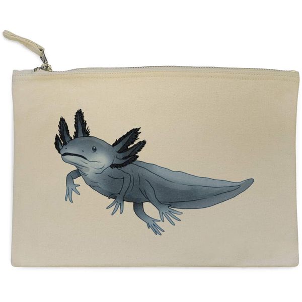 'Blue Axolotl' Canvas Clutch Bag/Accessory Case (CL00043935)