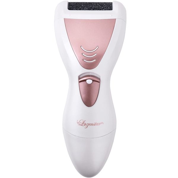 Rosenstar AND006 Electric Exfoliating Remover, Heel Care, Battery-operated, Exfoliating File, Washable, Diamond Powder Formulation, White Pearl & Pink Gold