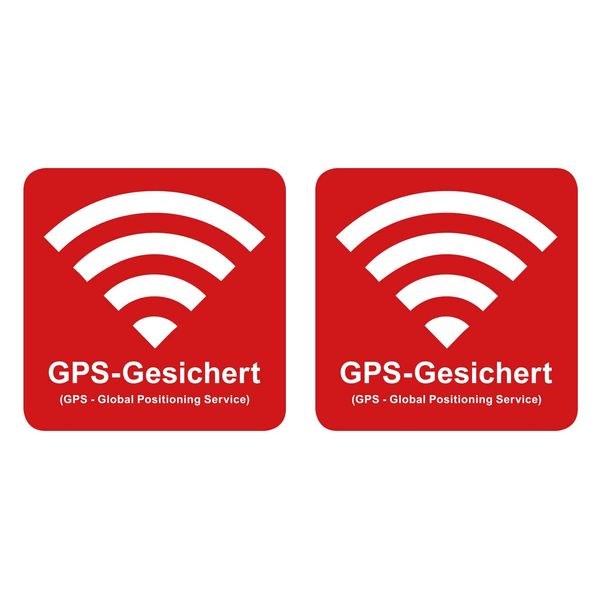 Premium Sticker GPS Secured 5 x 5 cm Alarm Fuse Warning Sign Red Weather and UV Resistant (2)