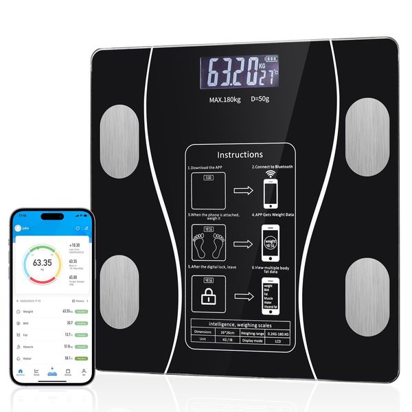 US Smart Body Weight Scale Digital High Precision Bluetooth Bathroom Fat Scale