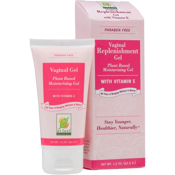 At Last Naturals Vaginal Moisturizer, Plant Based Moisturizing Gel for Vaginal Dryness, Wild Yam and Vitamin E, Helps Restore Natural Lubrication, Paraben Free (1.5 oz)