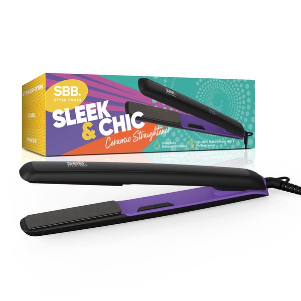 SBB Sleek & Chic Pro Piastra per Capelli in Ceramica Digitale – Piastre in Ceramica per Styling, Stiratura e Arricciatura – Riscaldamento Ultra Veloce, Impostazioni Variabili, Spegnimento Automatico