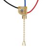 uxcell Pull Chain Switch with Brass Pull Chain, 3 Wire Fan Light Switch Wire Length 9cm