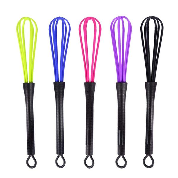 Fdit Kitchen Whisk, 5PCS Plastic Salon Hand Whisk Hair Color Dye Cream Whisk for Mixing Baking Whisking Beating Frothing Stirring