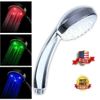 3 Color LED Auto Changing Fixed Shower Head Temperature Sensor Bath Sprinkler