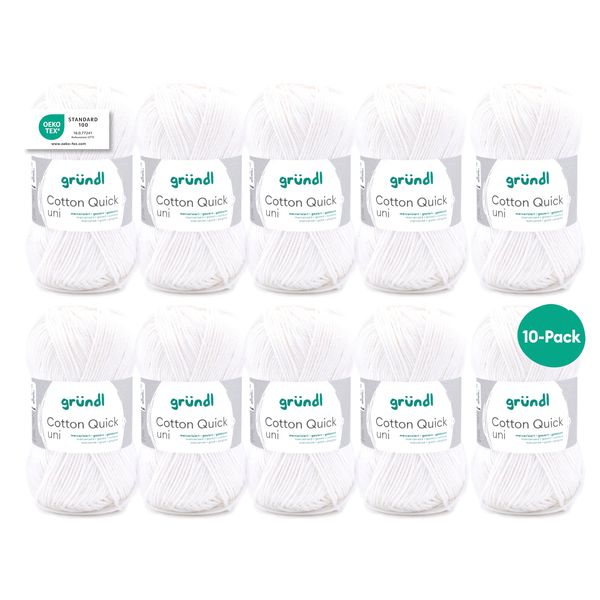 Gründl Wool, Cotton, Cream, 10 x 50g