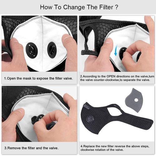 30 Pcs Activated Carbon Face Filters Anti Dust Replacements Parts for Most Sport Bicycle Cycling Mask Filters with 8 Exhaust Breathing Valves Replacement