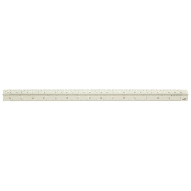 Marvy 014-0209 Aluminum Triangular Scale, 11.8 inches (30 cm), Architect White,