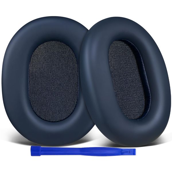 SOULWIT Ear Pads Ear Cushions for Sony WH-1000XM5 (WH1000XM5) Wireless Noise Cancelling Headphones Replacement Pads High Density Foam Protein Leather Headpads (Navy Blue)