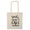 Flox Creative Tote Bag Smile There's Cake Natural