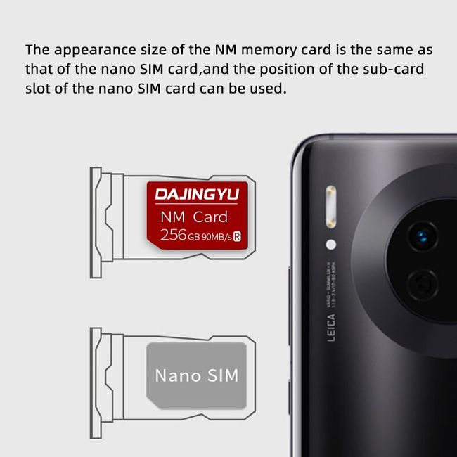 90MB/s 128GB Mobile Phone NM Card Nano Memory Card For Huawei P40