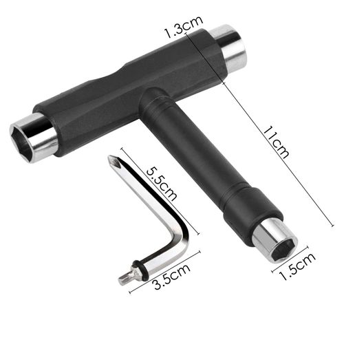 TRIXES Black 5 Way Scooter/Skateboard/Longboard Tool with Key Turner