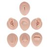 Body Piercing Model 6Pcs Simulation Silicone Body Part Piercing Practice Kit, Ear Eye Nose Mouth Tongue and Belly Button Model for Novice Piercer, Soft Model Body Part Displays Set (Medium Skin Color)