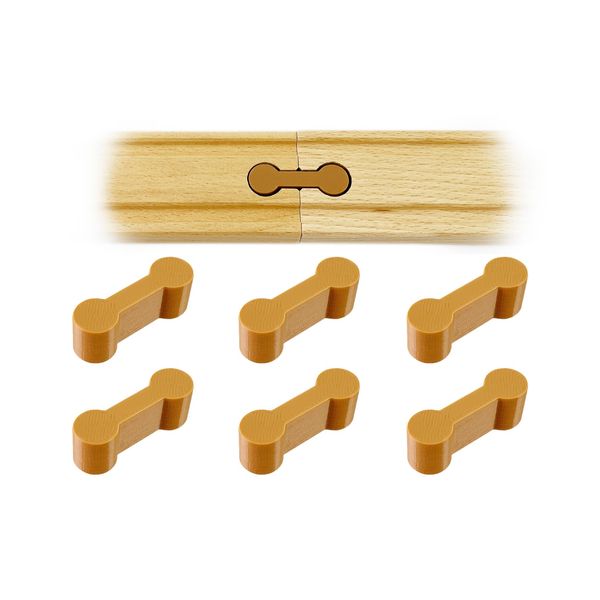 Digi Base 19151 BRIO Convex Convex Joint Parts for Wooden Rails, 6 Pieces, Brown (Wooden Style)