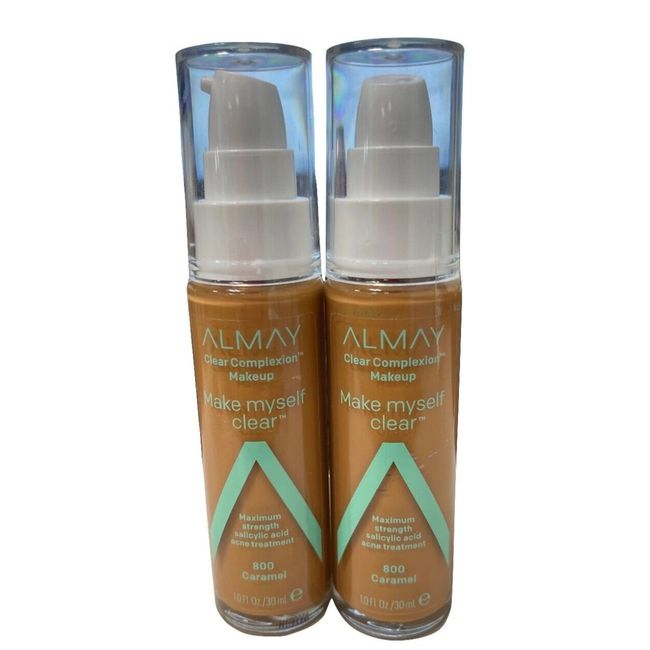 Almay Clear Complexion Makeup-800 Caramel 1fl.oz/30mL **2 PACK**