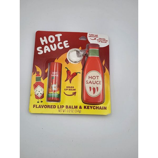 NEW, HOT SAUCE Lip Balm Holder Keychain Set New Sealed