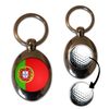 BadgeBeast.co.uk Portugal Flag - Silver Golf Ball Marker Key Ring